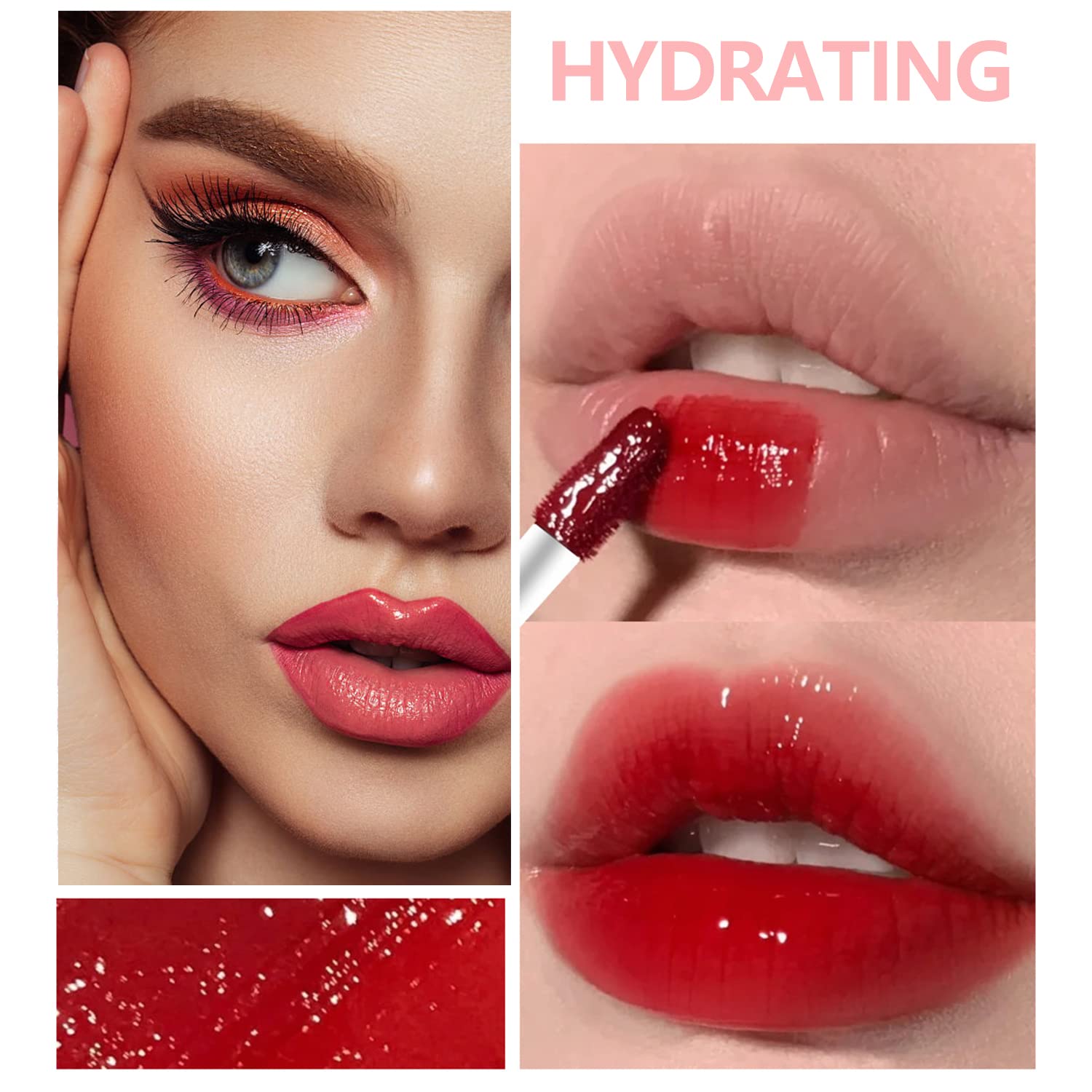 Eakroo 6 Colors Lip Tint Stain Mini Liquid Lipstick, Korean Lip Gloss Moisturizing Natural, Multi-Use Lip and Cheek Tint, Non-Stick Cup, Lightweight, High Pigment, Long-Lasting, Vivid Color - Image 3
