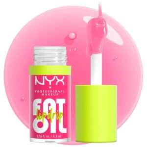 NYX PROFESSIONAL MAKEUP Fat Oil Lip Drip, Moisturizing, Shiny and Vegan Tinted Lip Gloss - Missed Call (Sheer Pink)