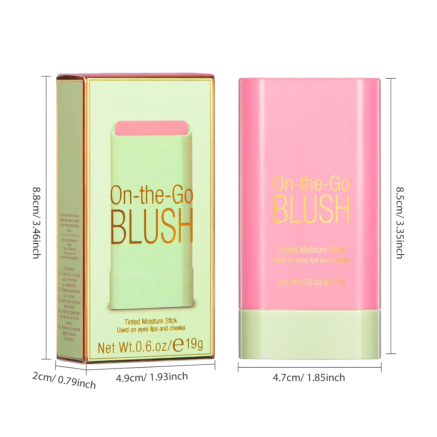 Blush Stick for Cheeks - Cream Makeup Blush Wand, Solid Moisturizer Stick for Cheeks Tint, Natural Blendable Waterproof Korean Matte Long-Lasting Smooth Blushes (#01 Shy Pink) - Image 8