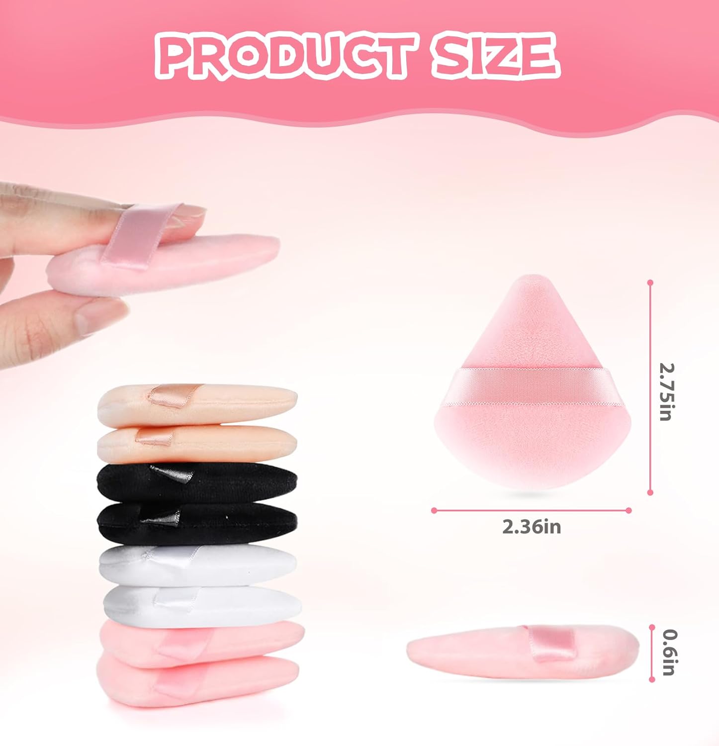8 Pieces Triangle Powder Puff Face Soft Triangle Makeup Puff Velour Cosmetic Foundation Blender Sponge Beauty Makeup Tools - Image 5