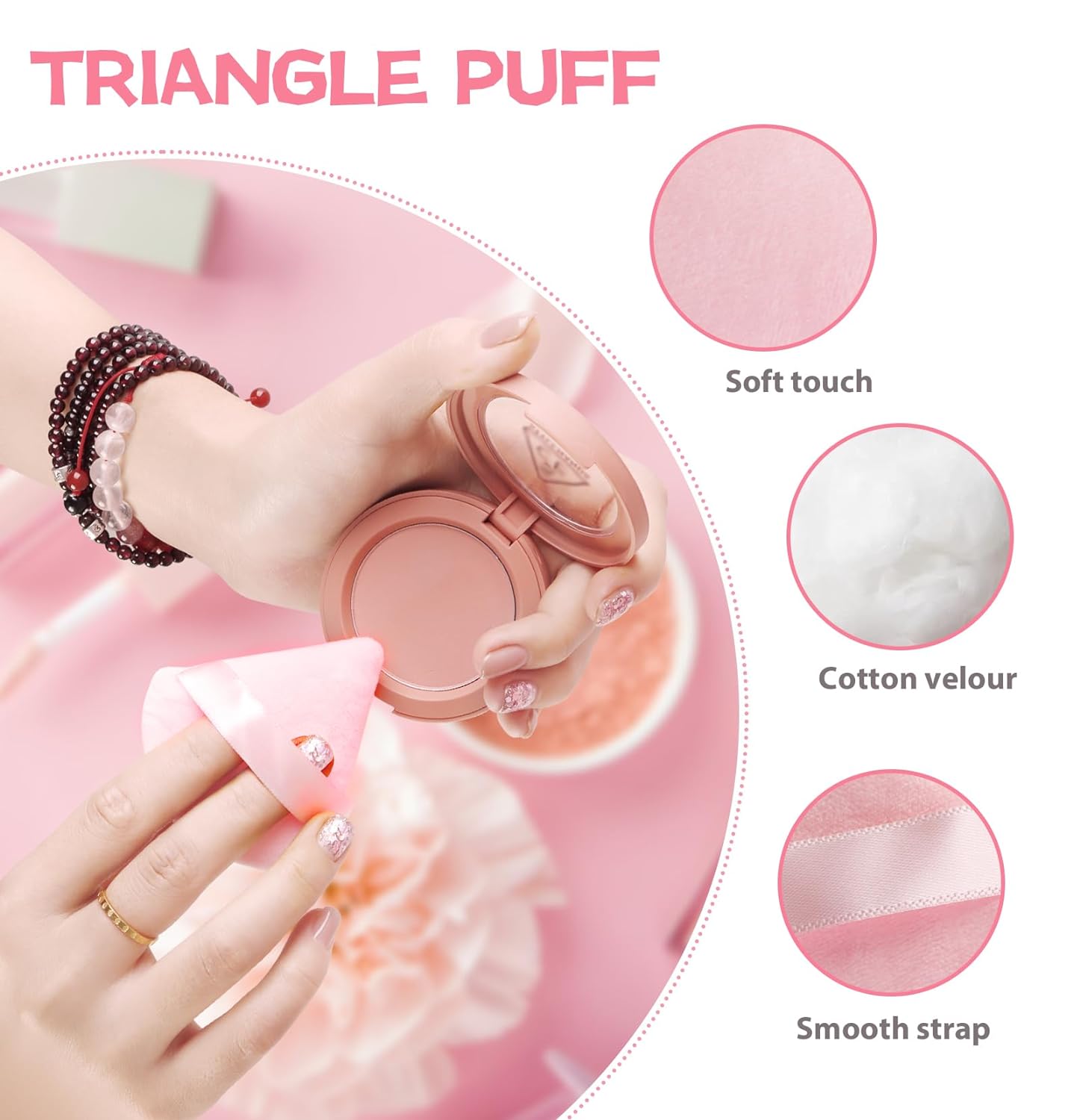 8 Pieces Triangle Powder Puff Face Soft Triangle Makeup Puff Velour Cosmetic Foundation Blender Sponge Beauty Makeup Tools - Image 6