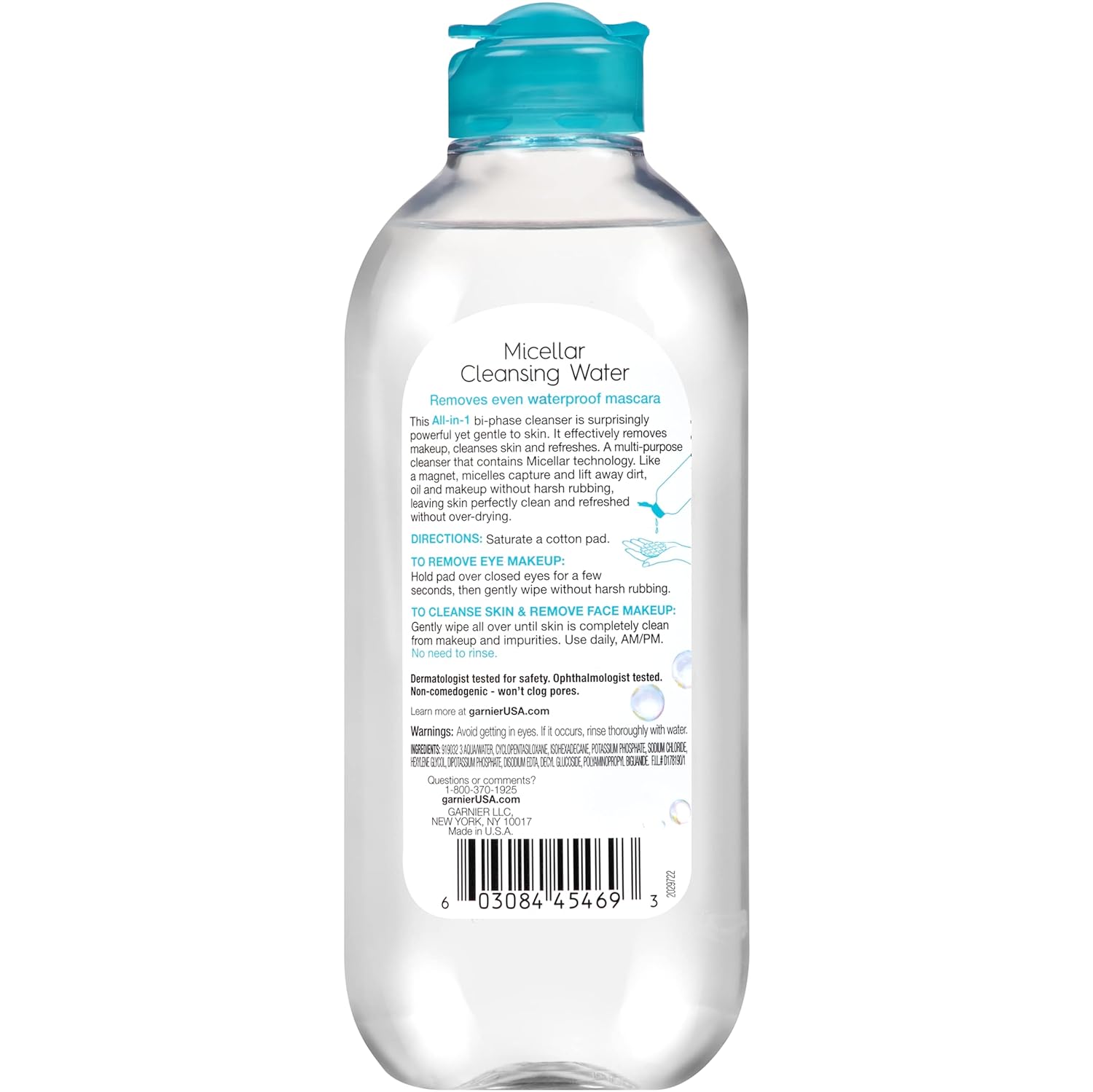 Garnier SkinActive Micellar Water For Waterproof Makeup, Facial Cleanser & Makeup Remover, 13.5 Fl Oz (400mL), 1 Count (Packaging May Vary) - Image 2