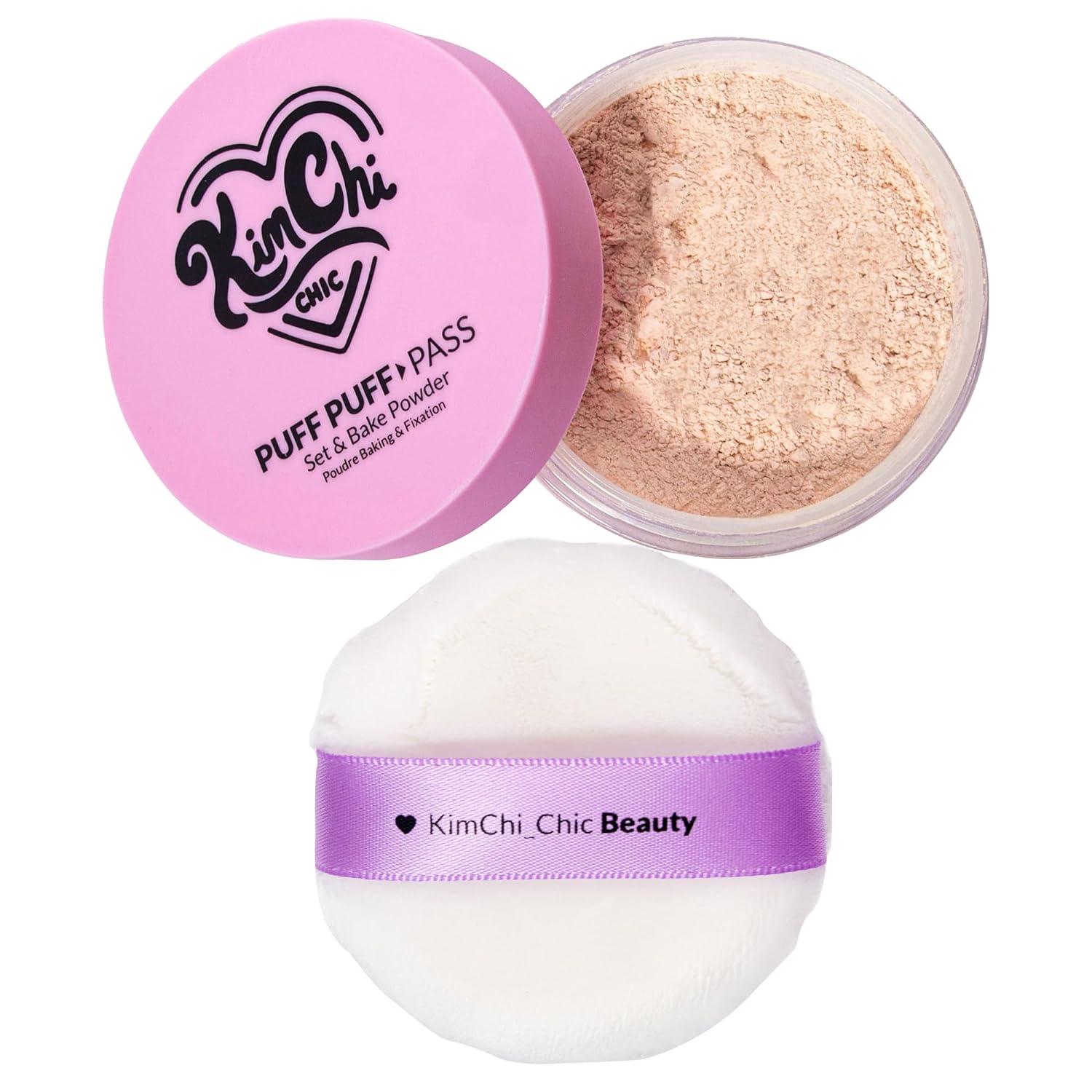 KimChi Chic Beauty Puff Puff Pass Set & Bake Setting Powder, Soft Finishing Powder - Translucent - Image 3