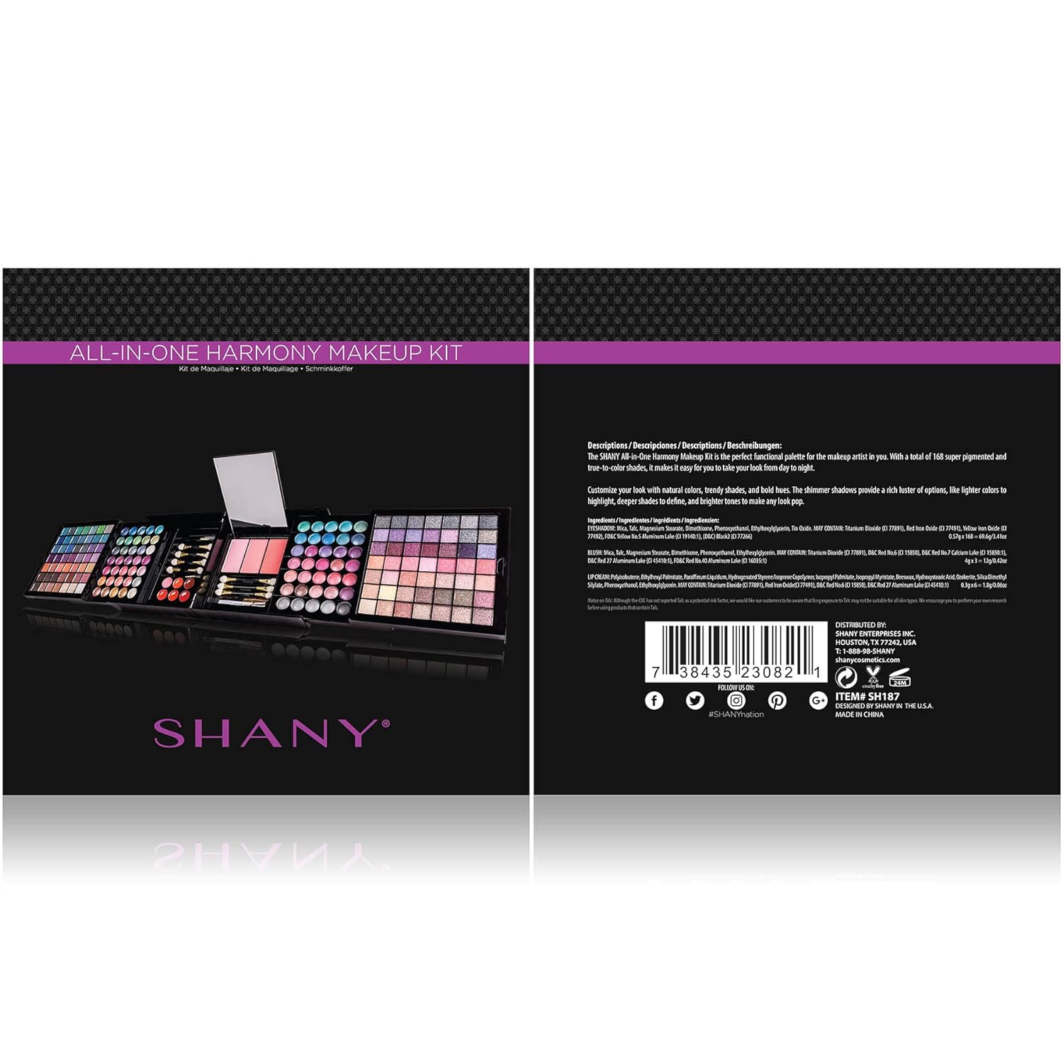 SHANY All In One Harmony Makeup Set - Ultimate Color Combination - Eyeshadows, Blush Powder, Lip-gloss Lipstick, Mini Makeup brushes, Makeup applicators, HOLIDAY GIFT IDEA - New Edition - Image 3