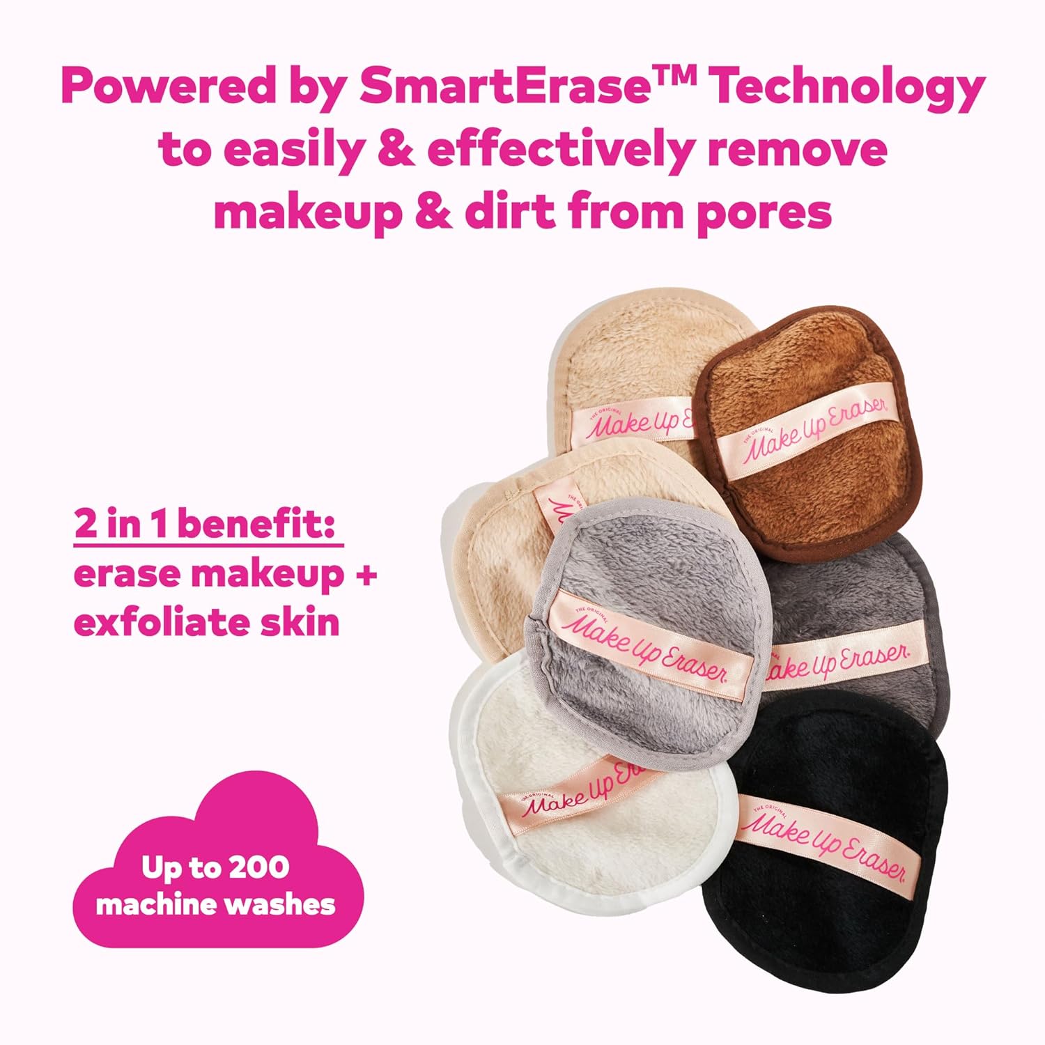 Makeup Eraser The Original, 7-Day Set, Erase All Makeup with Just Water, Including Waterproof Mascara, Eyeliner, Foundation, Lipstick, Sunscreen, and More! Neutrals, 7ct. - Image 3